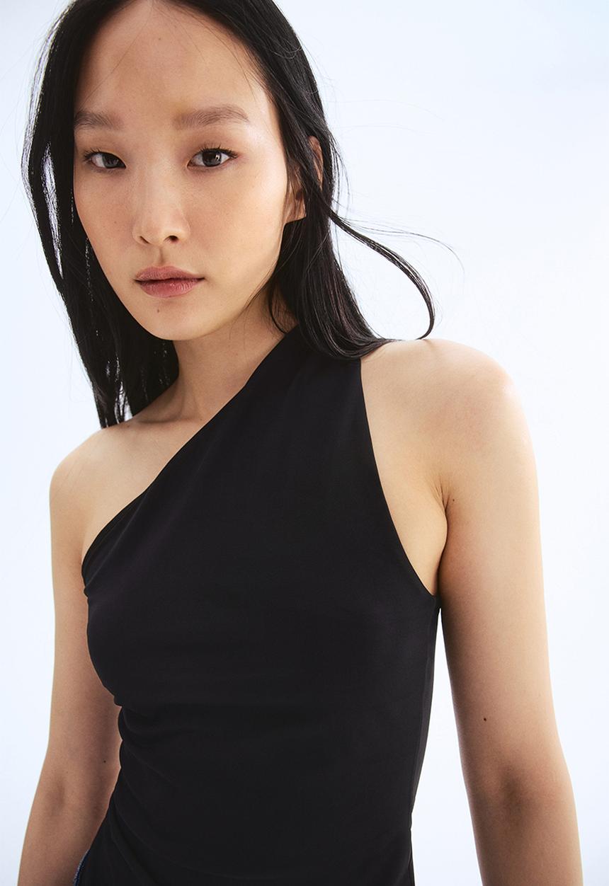 H&M - One-shoulder top - black