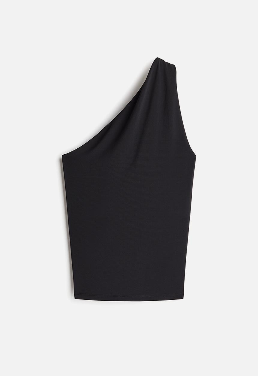 H&M - One-shoulder top - black
