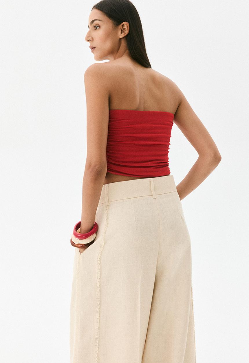H&M - Draped tube top - red