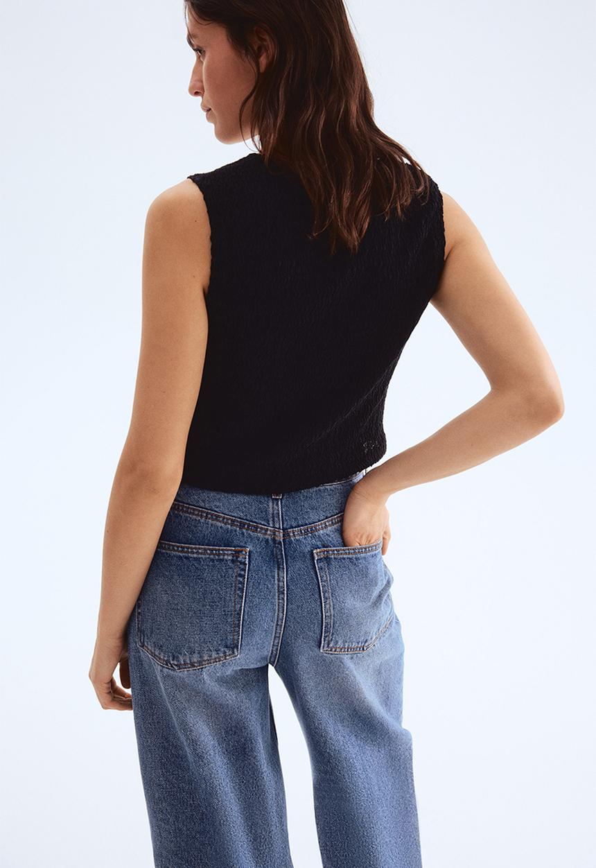 H&M - Textured jersey waistcoat - black
