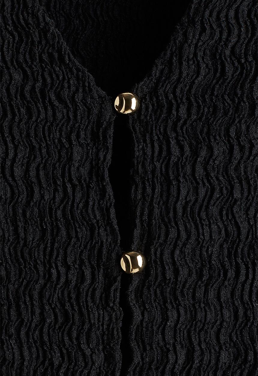 H&M - Textured jersey waistcoat - black