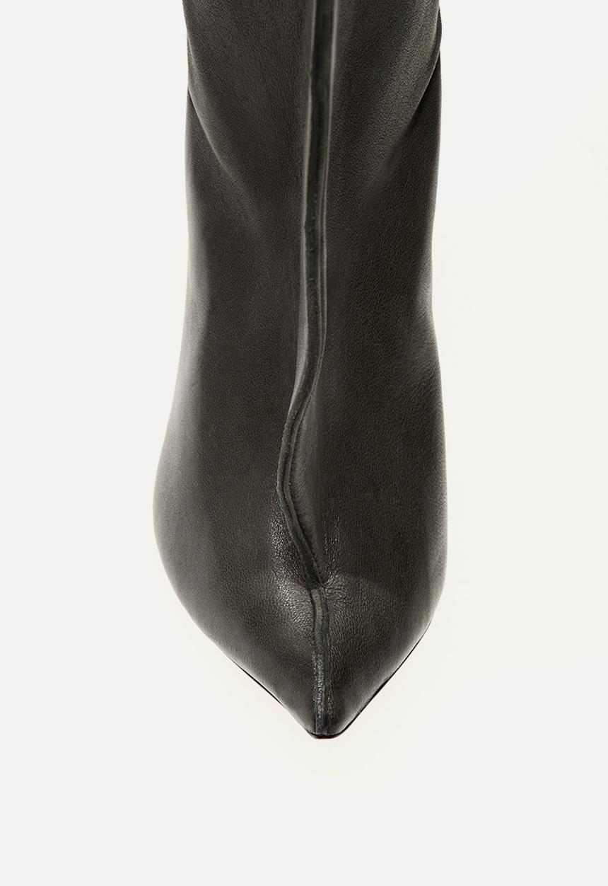 H&M - Heeled leather ankle boots - dark grey