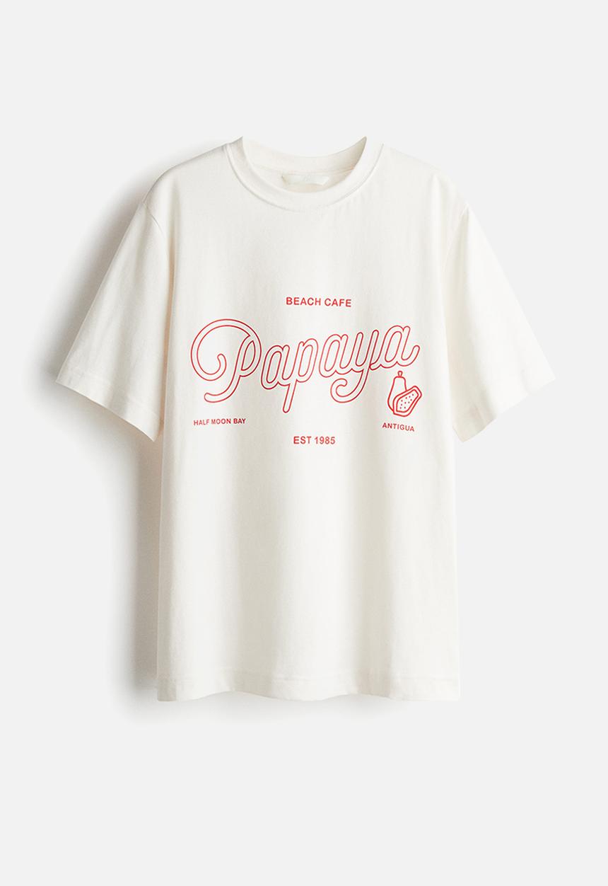 H&M - Printed t-shirt - white beach cafe