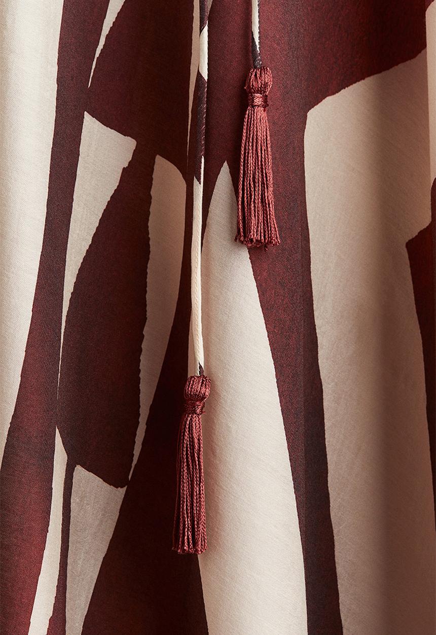 H&M - Voluminous maxi dress - rust red patterned