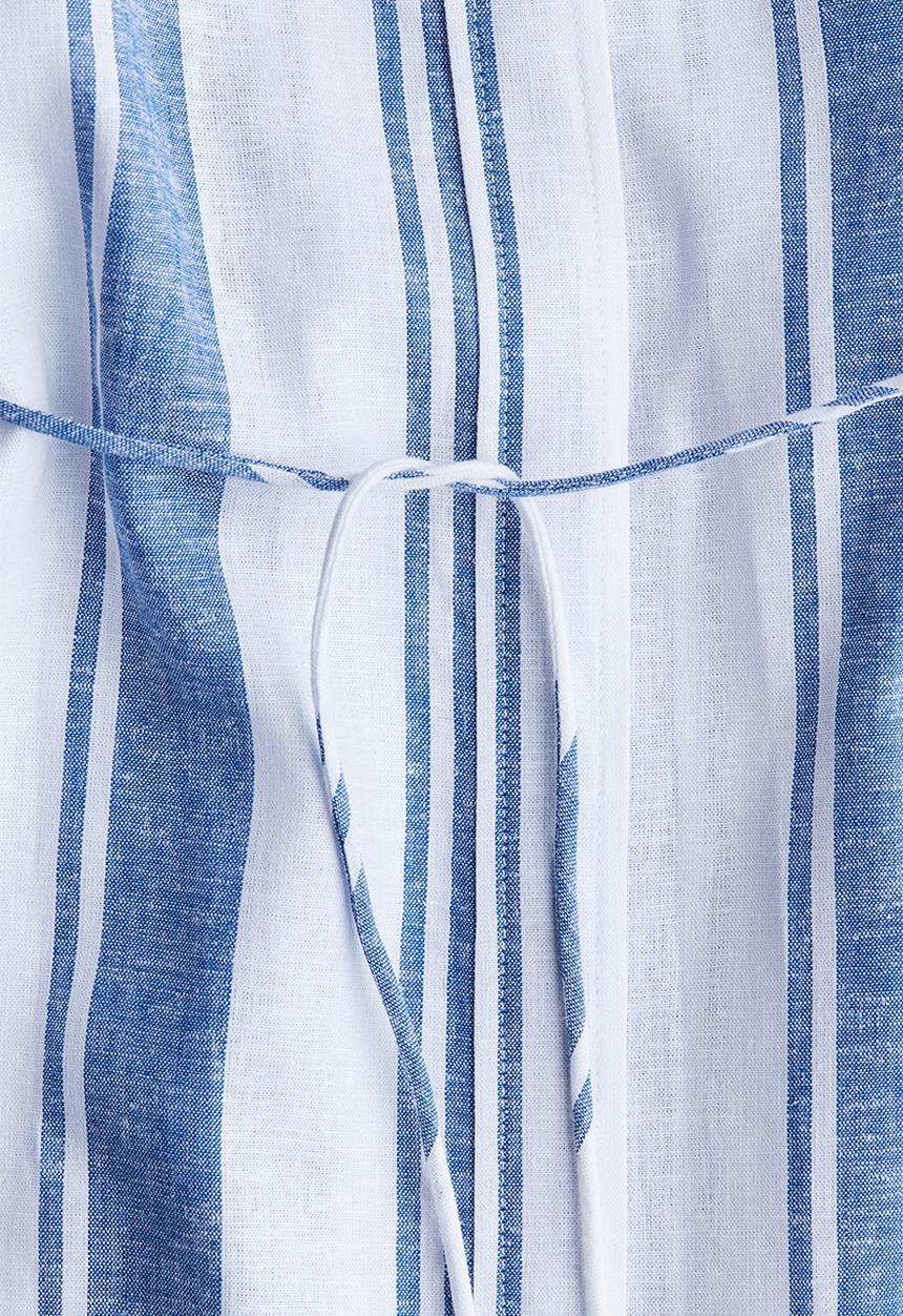 H&M - Linen-blend dress - white & blue striped