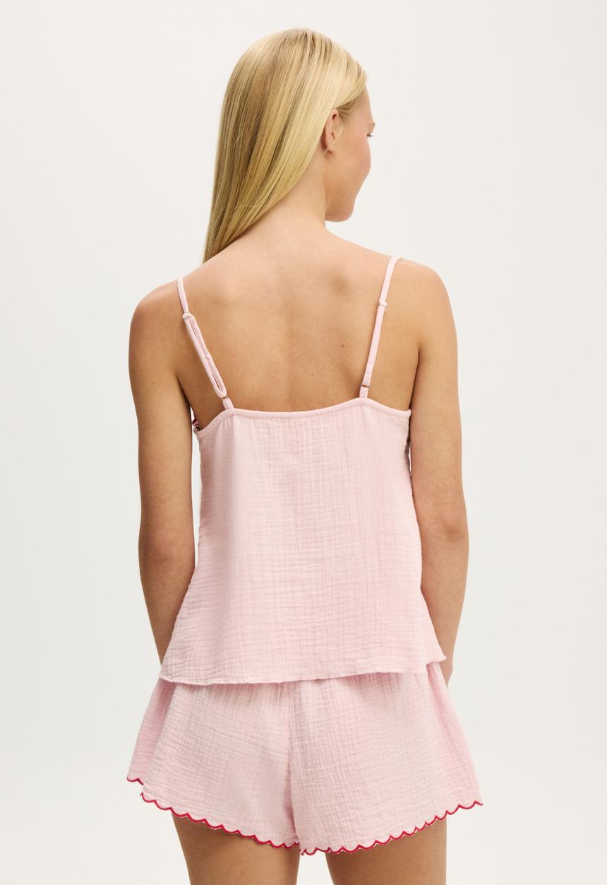 Cotton On - Woven cami sleep set - blushing bride