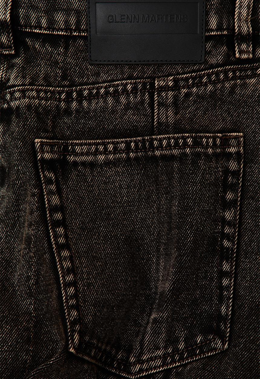H&M - Glenn Martens H&M: Flared denim skirt - dark brown