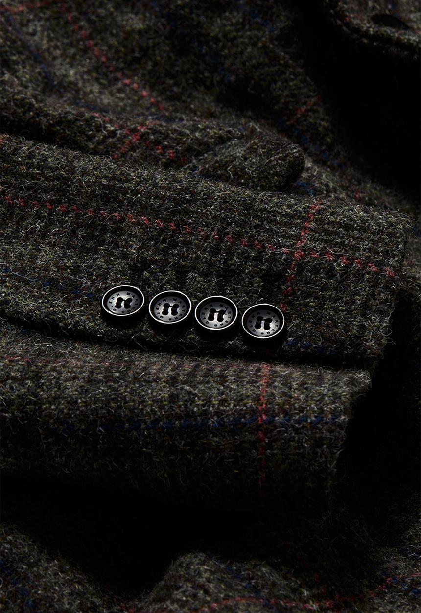 H&M - Wool-blend blazer - dark brown checked