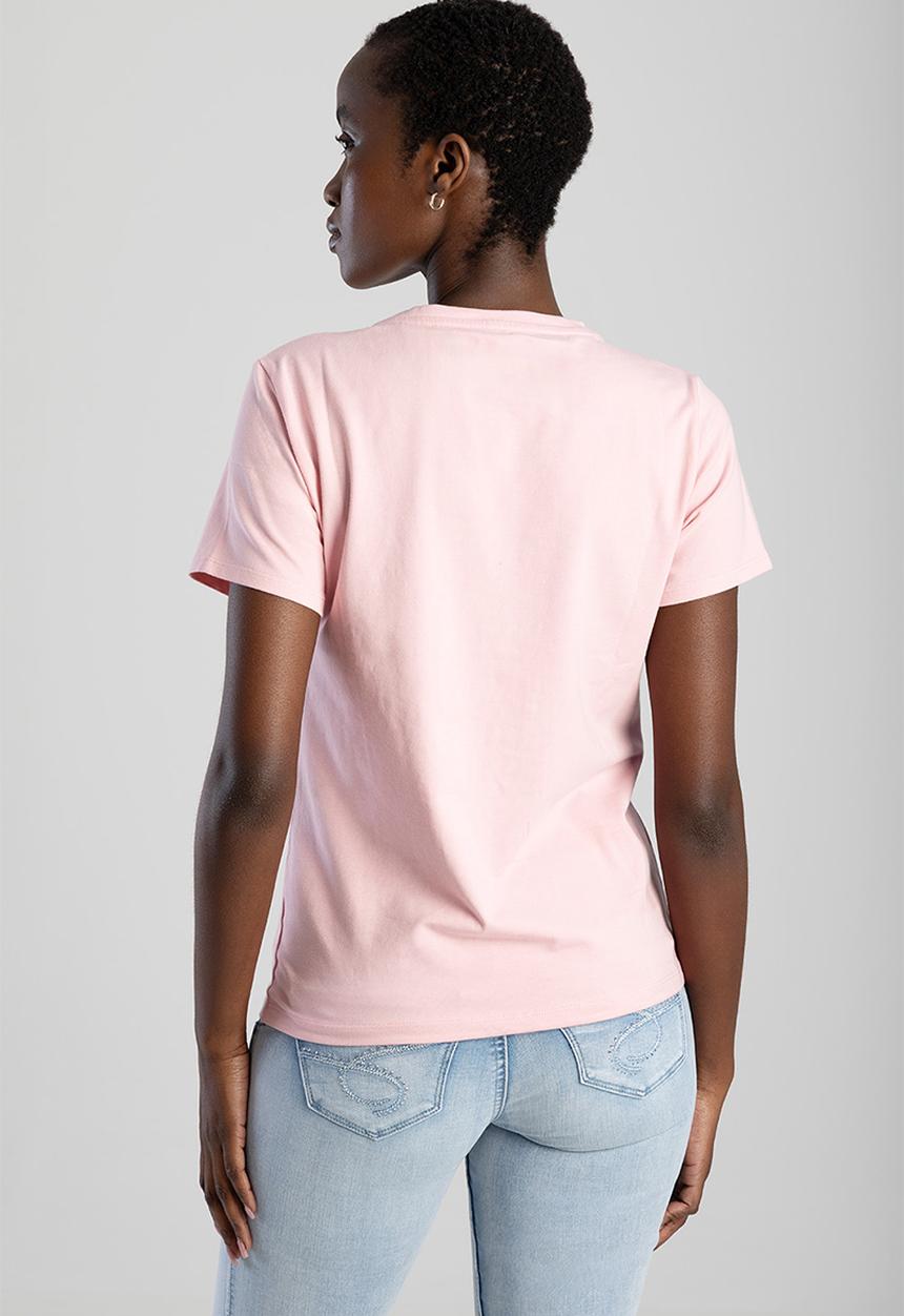 SISSY BOY - Afterglow: Regular T-shirt With Piink Diamante Transfer Logo - Pink