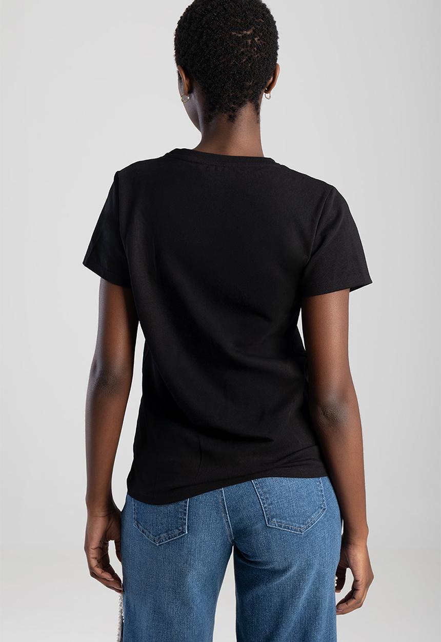 SISSY BOY - Dream Drifter : Regular T-shirt With Pearl And Bling Transfer - Black