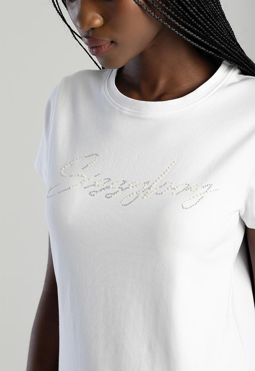 SISSY BOY - Dream Drifter : Regular T-shirt With Pearl And Bling Transfer - White