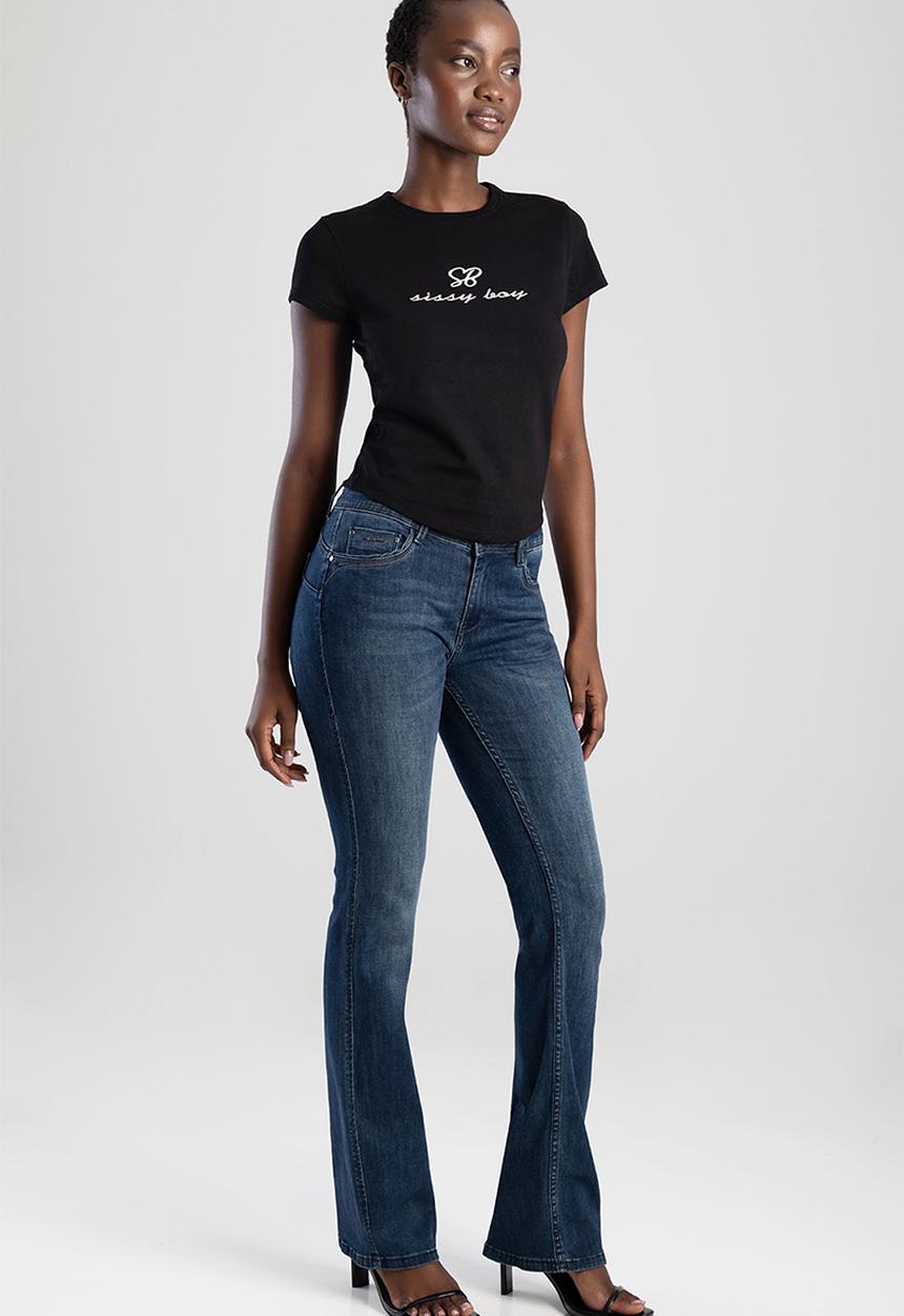 SISSY BOY - Lexi: Basic Baby T-shirt With Embroided Logo  - Black