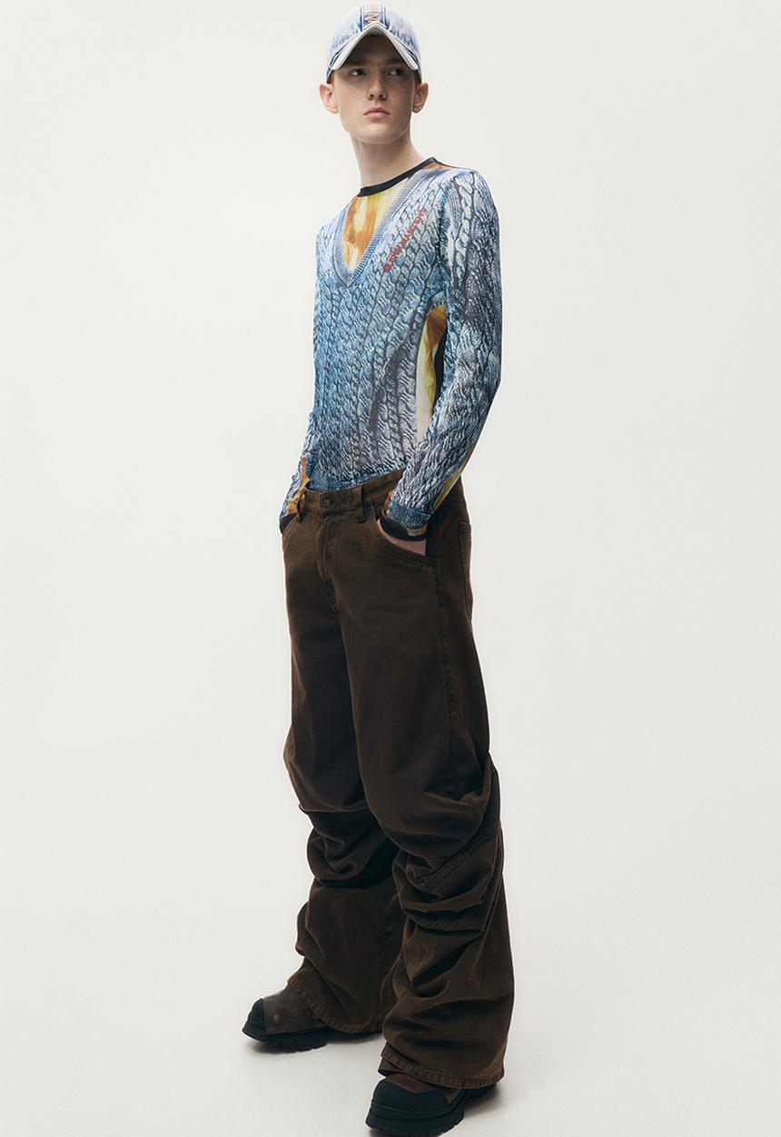 H&M - Glenn Martens H&M: Slouchy twill trousers - dark brown
