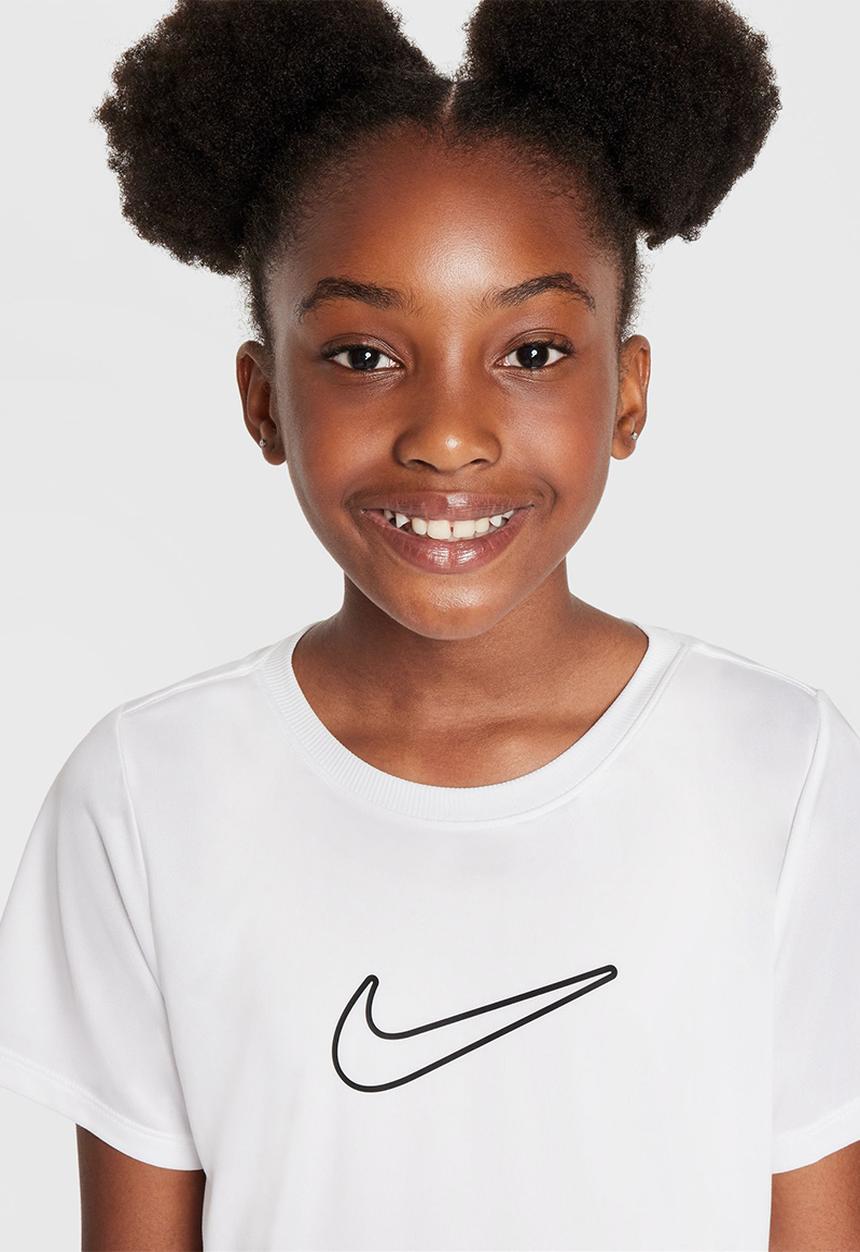 Nike - Girls Nike Dri-Fit One Std Short Sleeve Top Hbr-White/Black