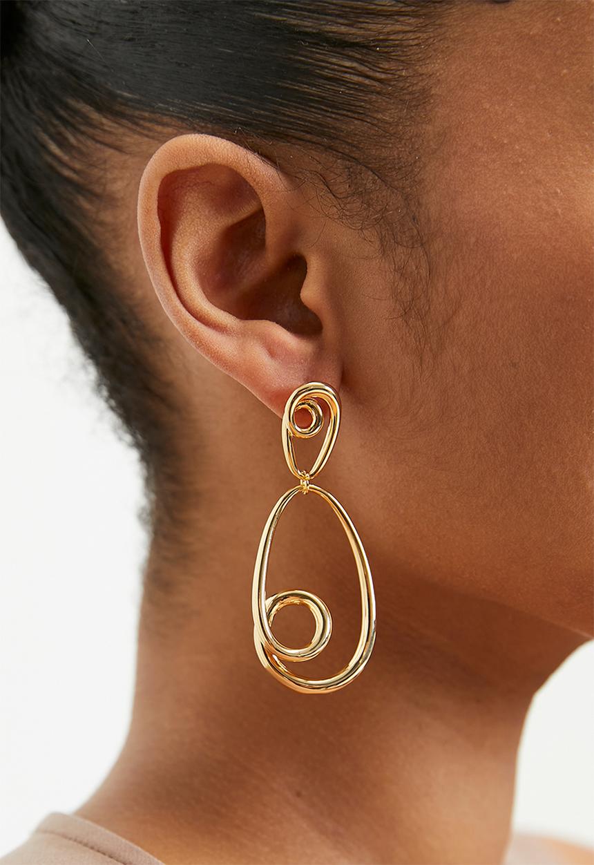 Tessa Design - Eden twisted drop earrings - gold