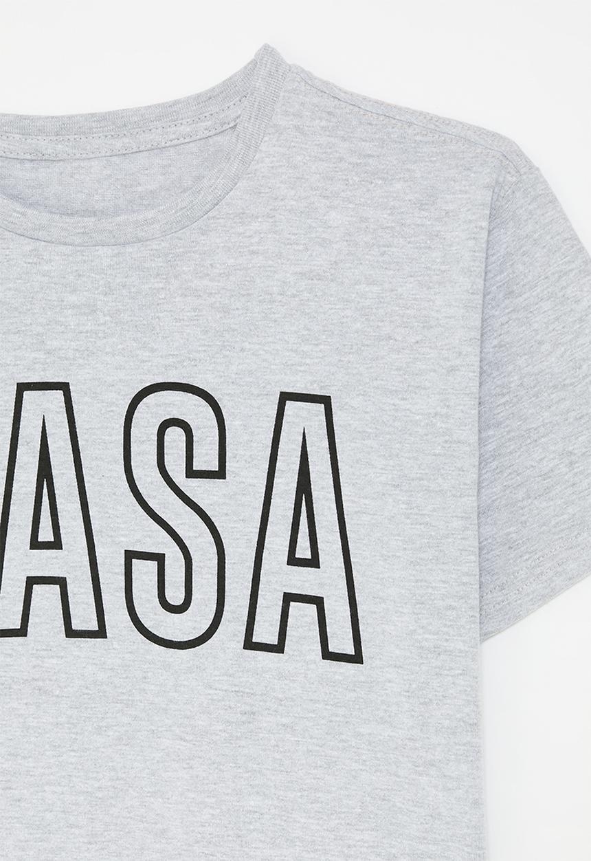 Pop Candy - Nasa logo tee - grey/black