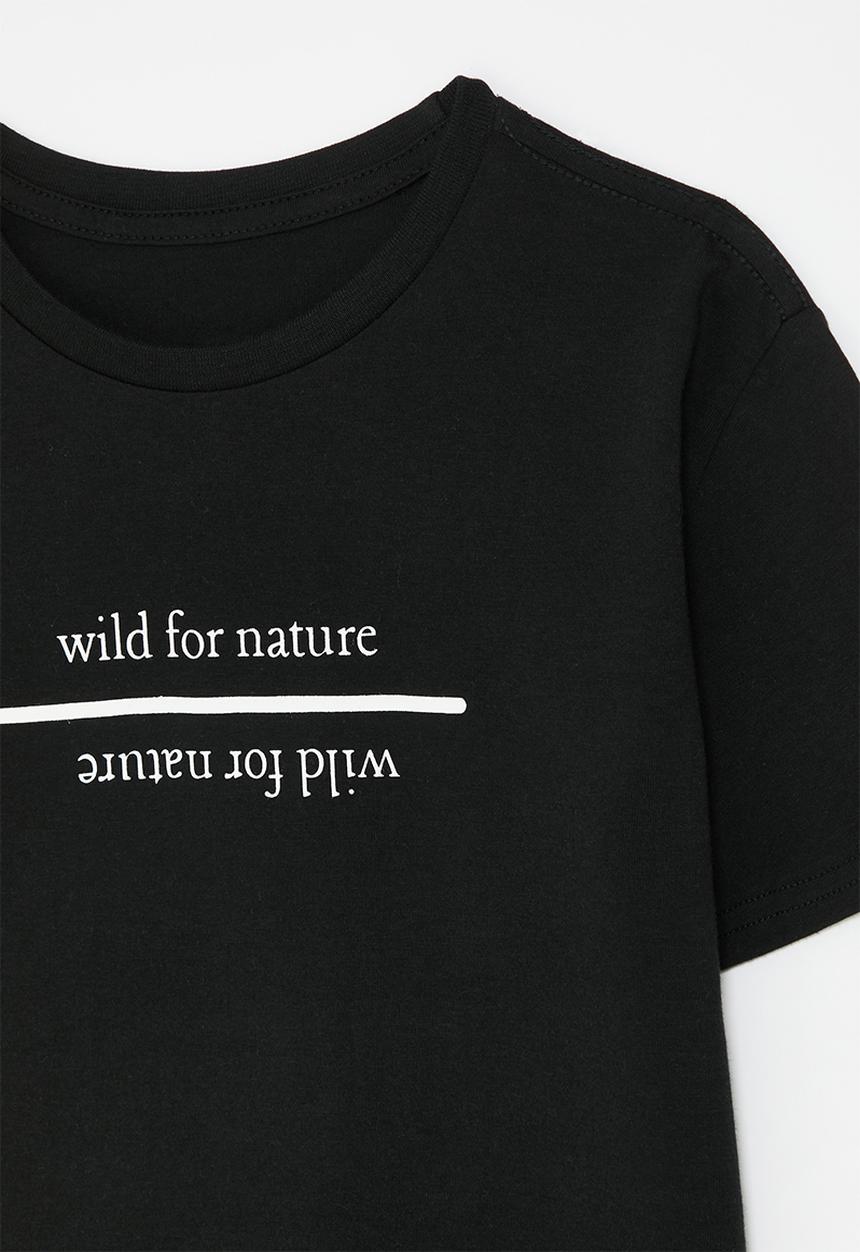 Pop Candy - Slogan print tee - black/wild for nature