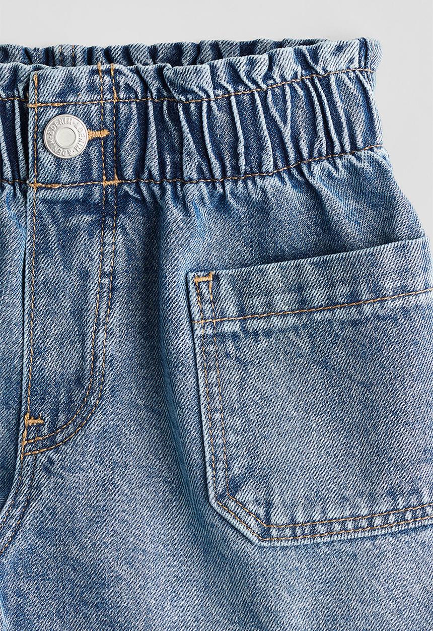 H&M - Paper bag shorts - light denim blue
