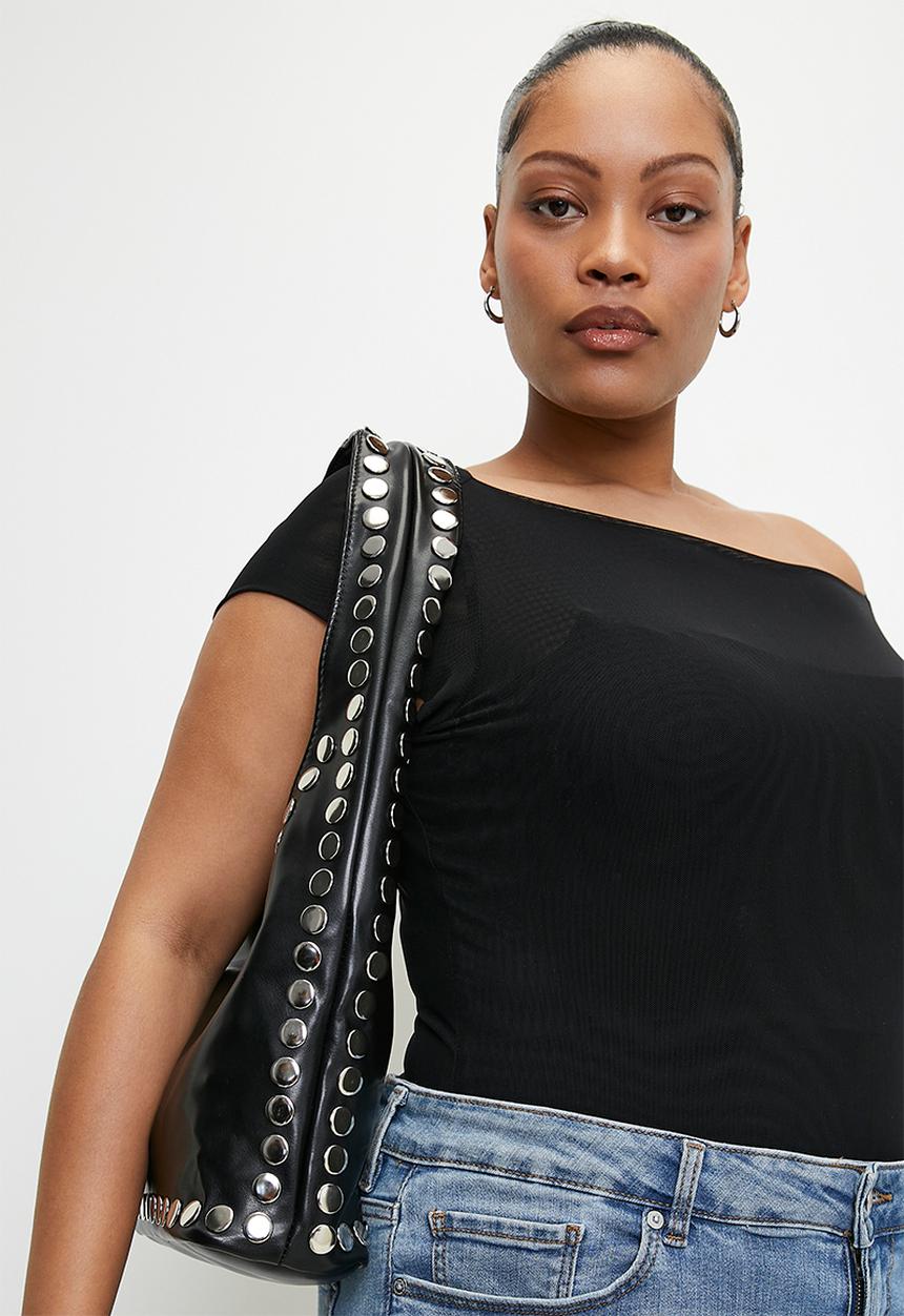 Tessa Design - Kenna studded bucket bag - black