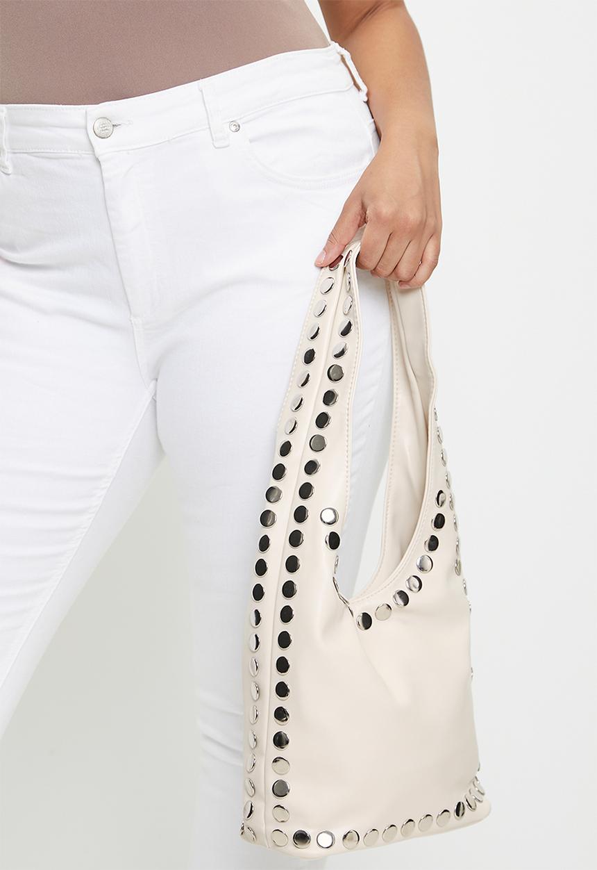 Tessa Design - Kenna studded bucket bag - white