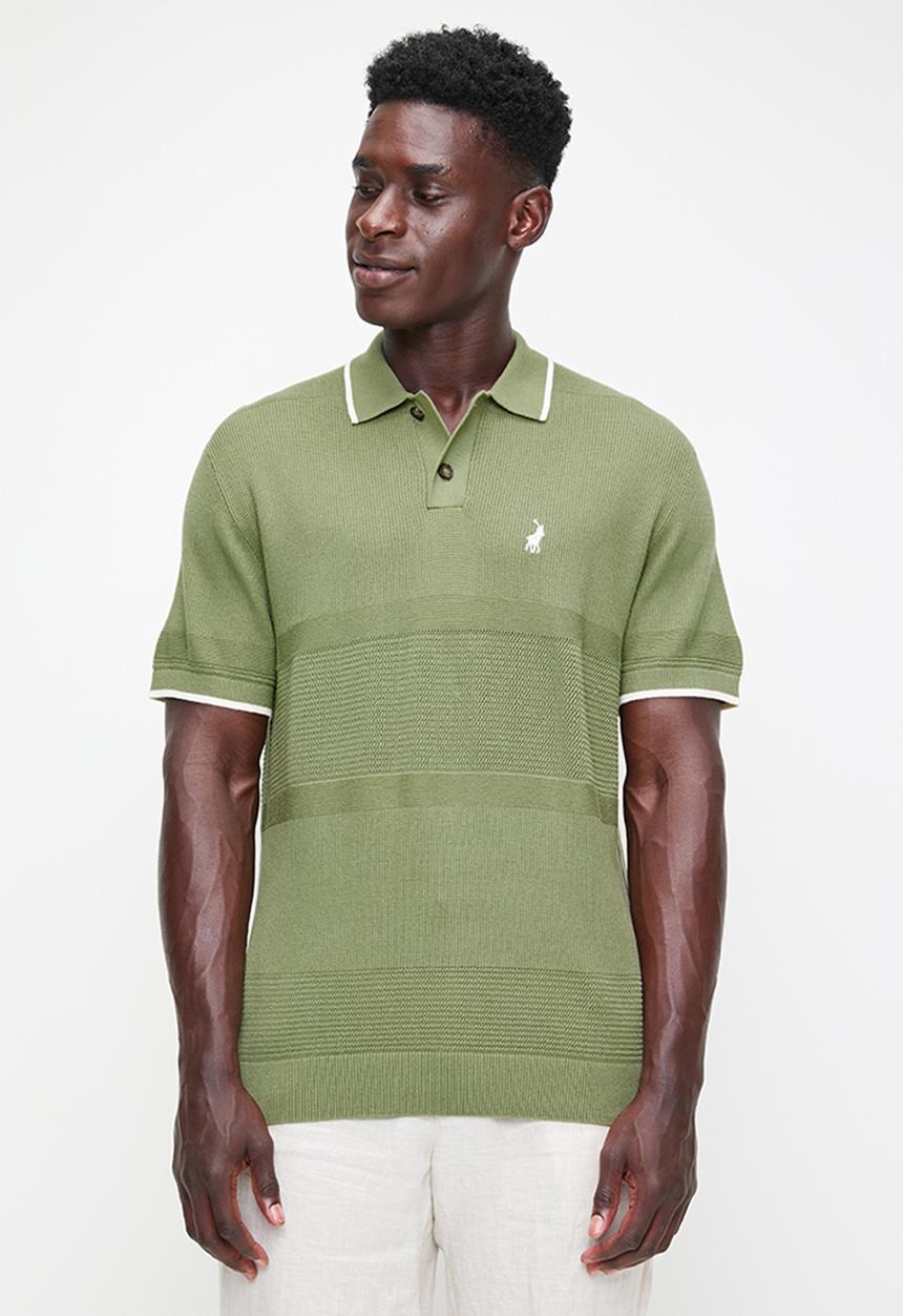 POLO - MADDOX Textured Knitted Ss Golfer - Fatigue