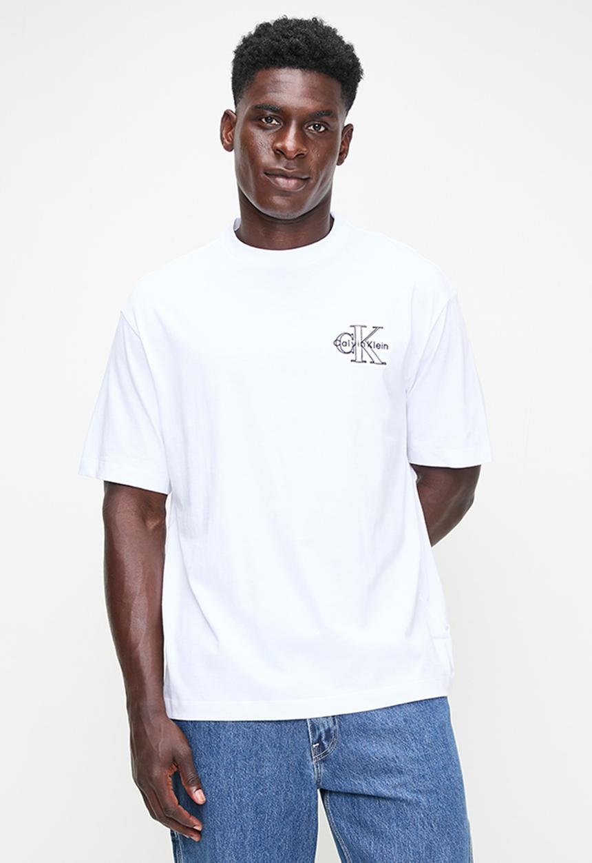 Calvin Klein - Ss 30S Micro Monologo Graphic Tee - Brilliant White