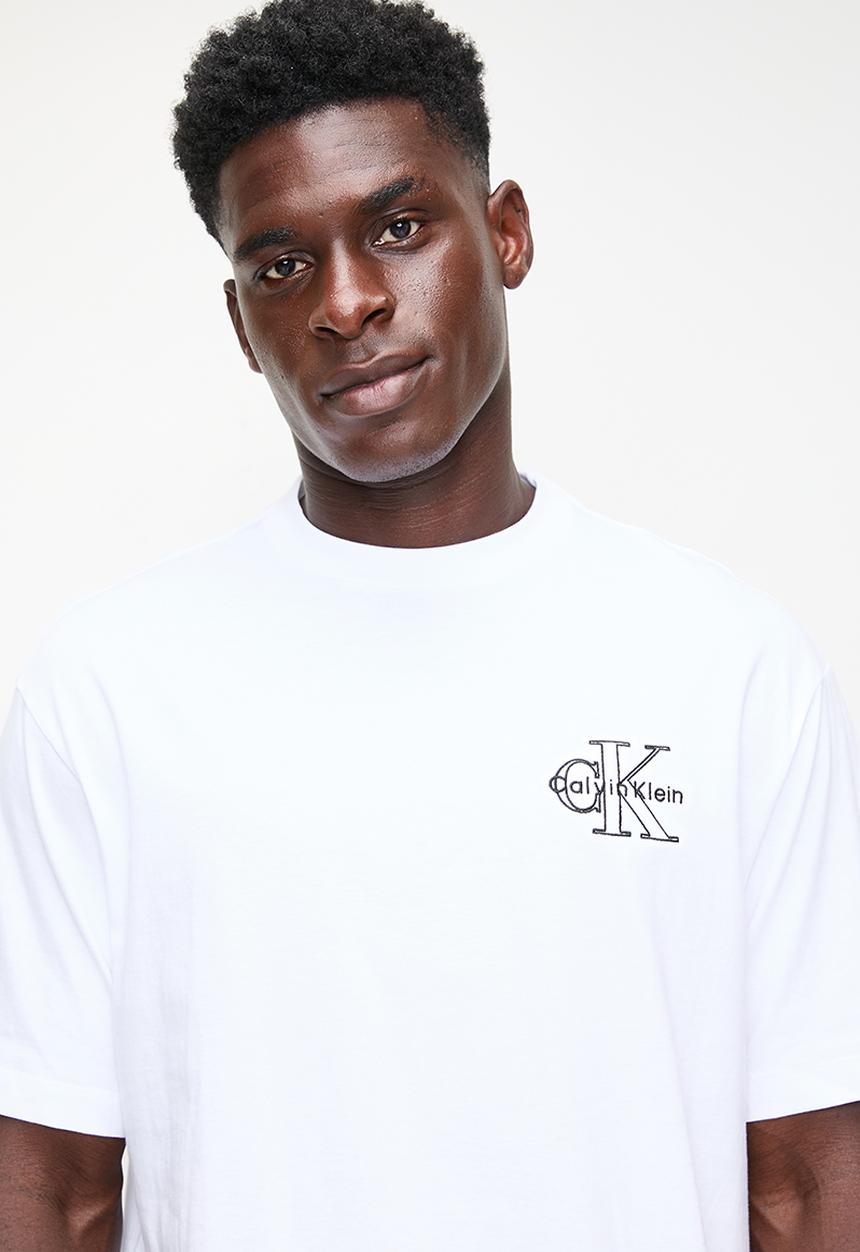 Calvin Klein - Ss 30S Micro Monologo Graphic Tee - Brilliant White