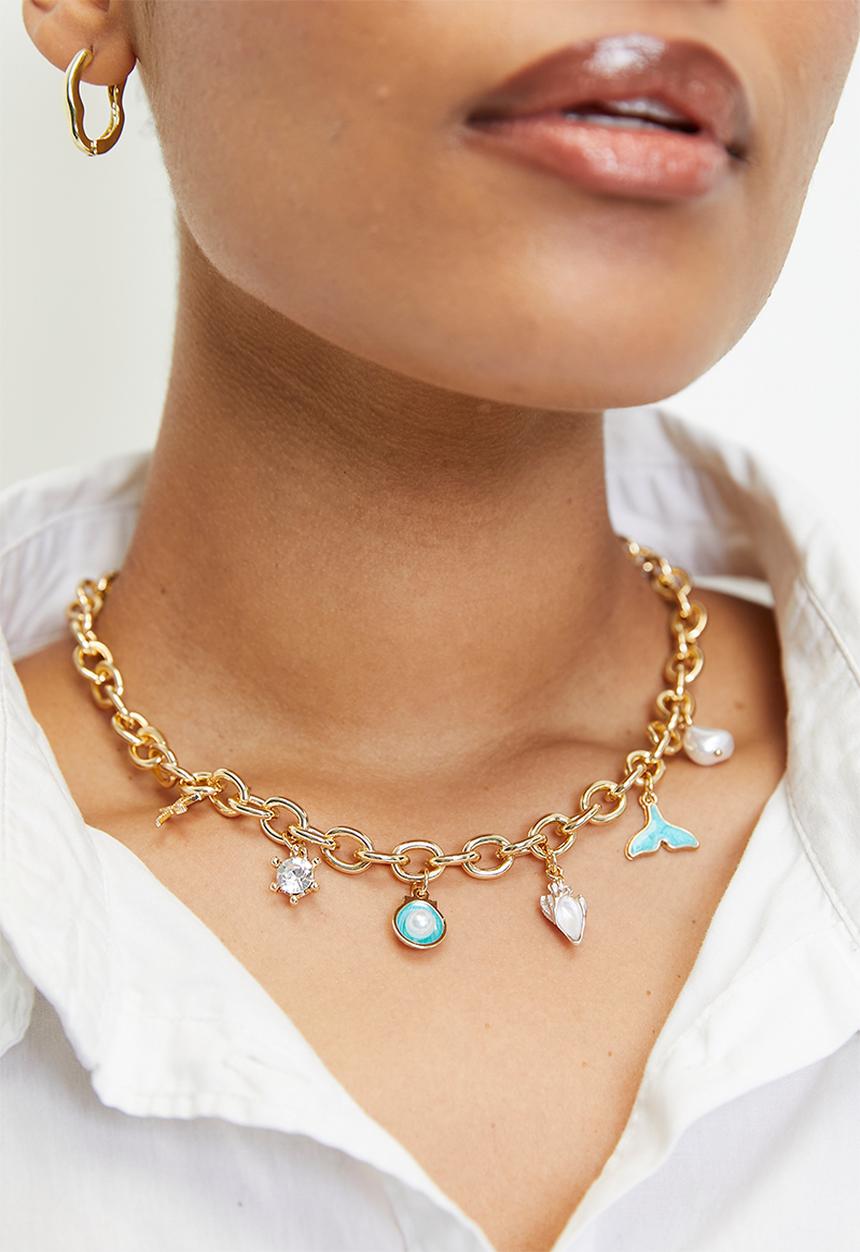 Imogen ocean charm chain necklace - gold