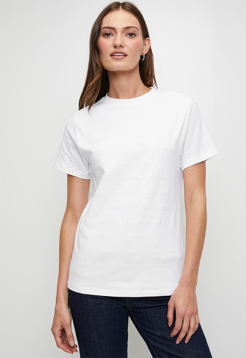 POLO - Wmn Anele s/s Sequin T-Shirt - Off White