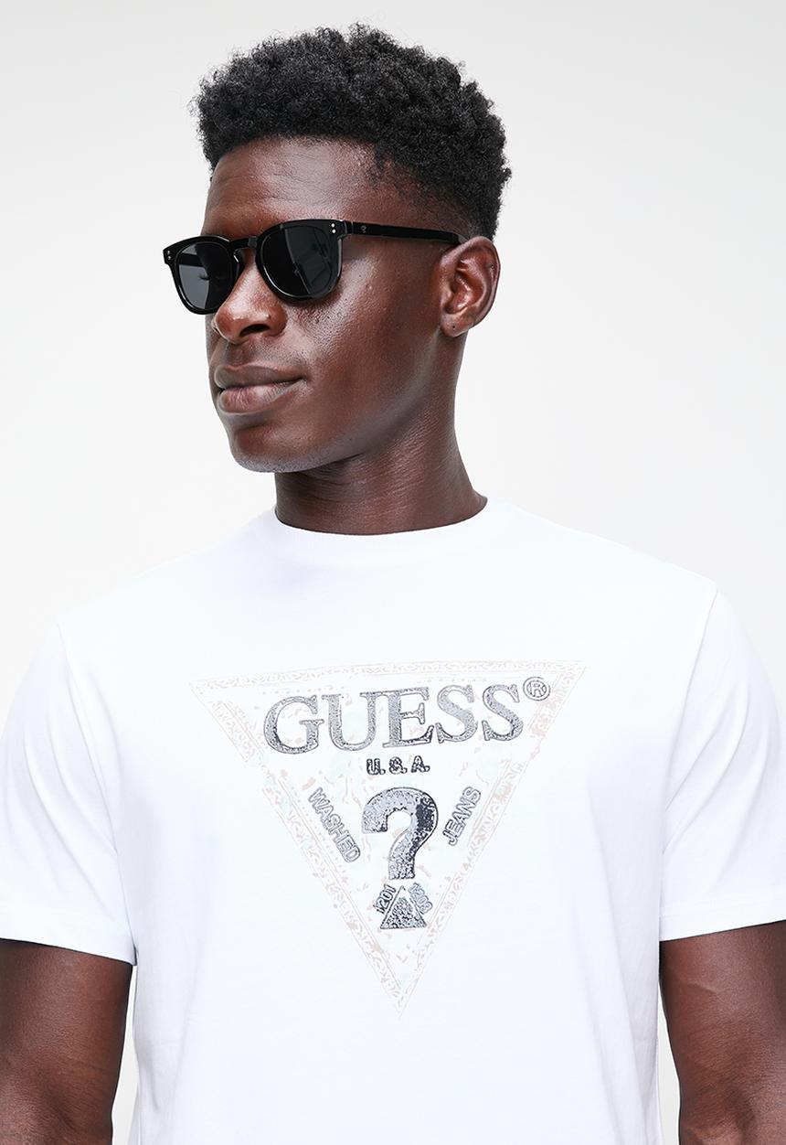 GUESS - Ss Cn Guess Triangle Tee - Pure White