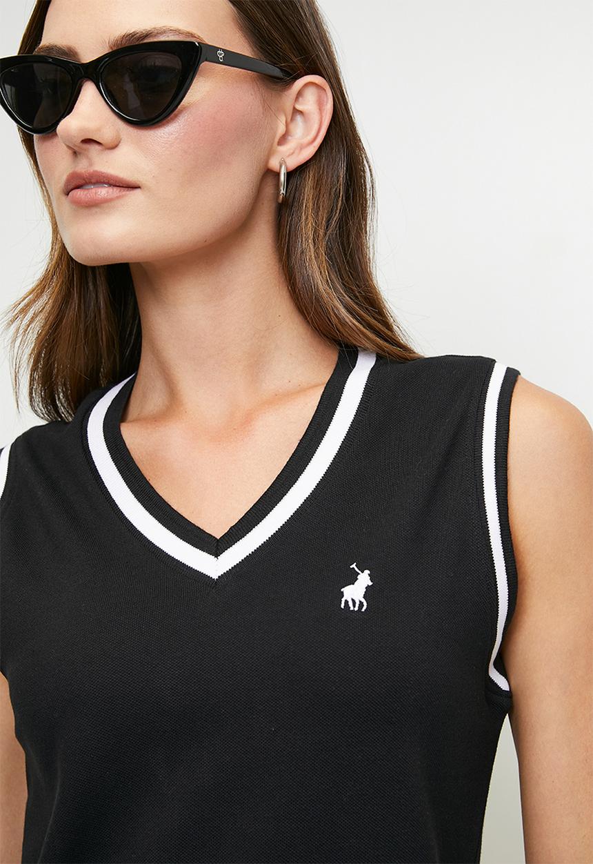 POLO - Wmn Tiisetso s/l Dress - Black