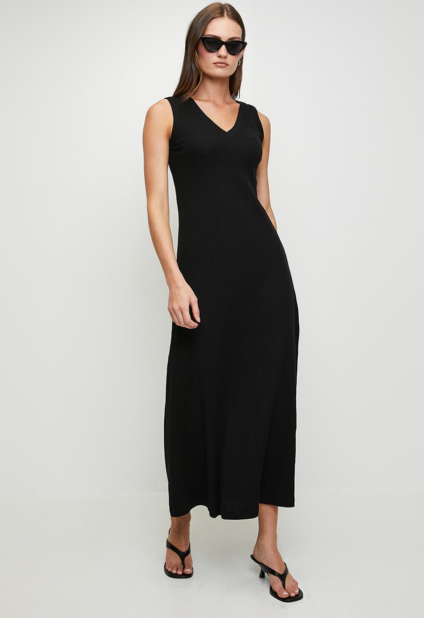 POLO - Wmn Madison s/l Rib Dress - Black