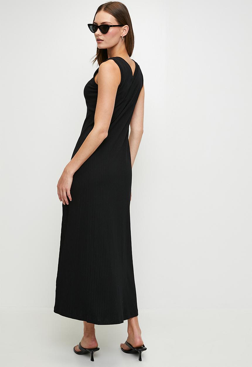 POLO - Wmn Madison s/l Rib Dress - Black