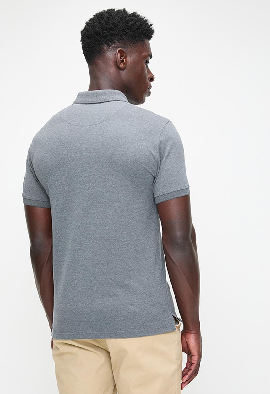 POLO - Mens stretch pique short sleeve golfer - grey