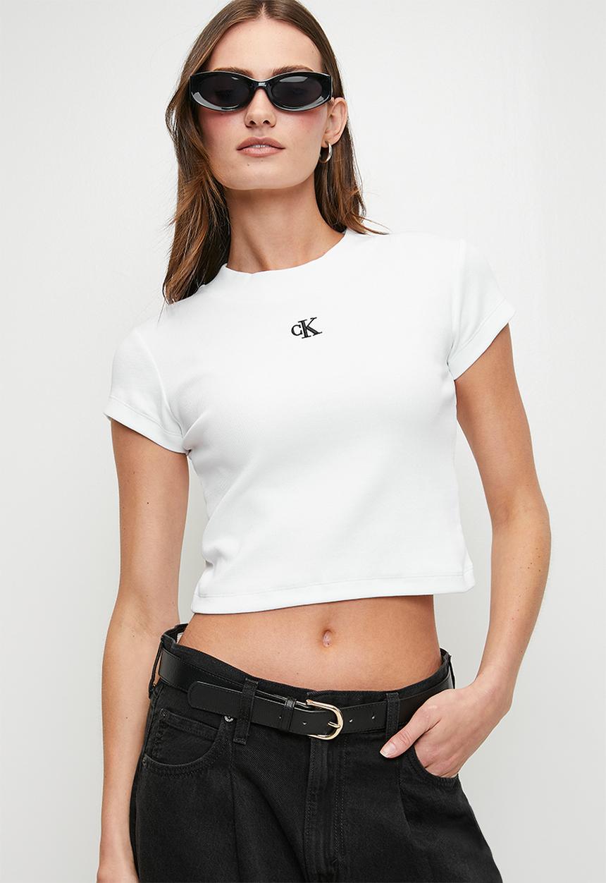 Calvin Klein - Ck rib baby tee - brilliant white