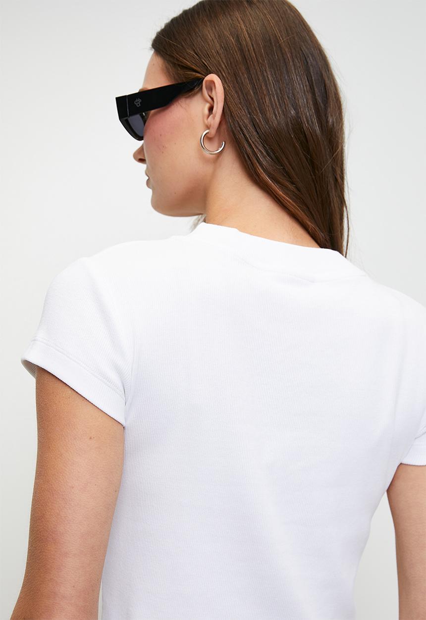 Calvin Klein - Ck rib baby tee - brilliant white