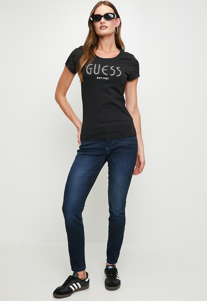 GUESS - Cn Ss Guess Logo Tee - Jet Black A996