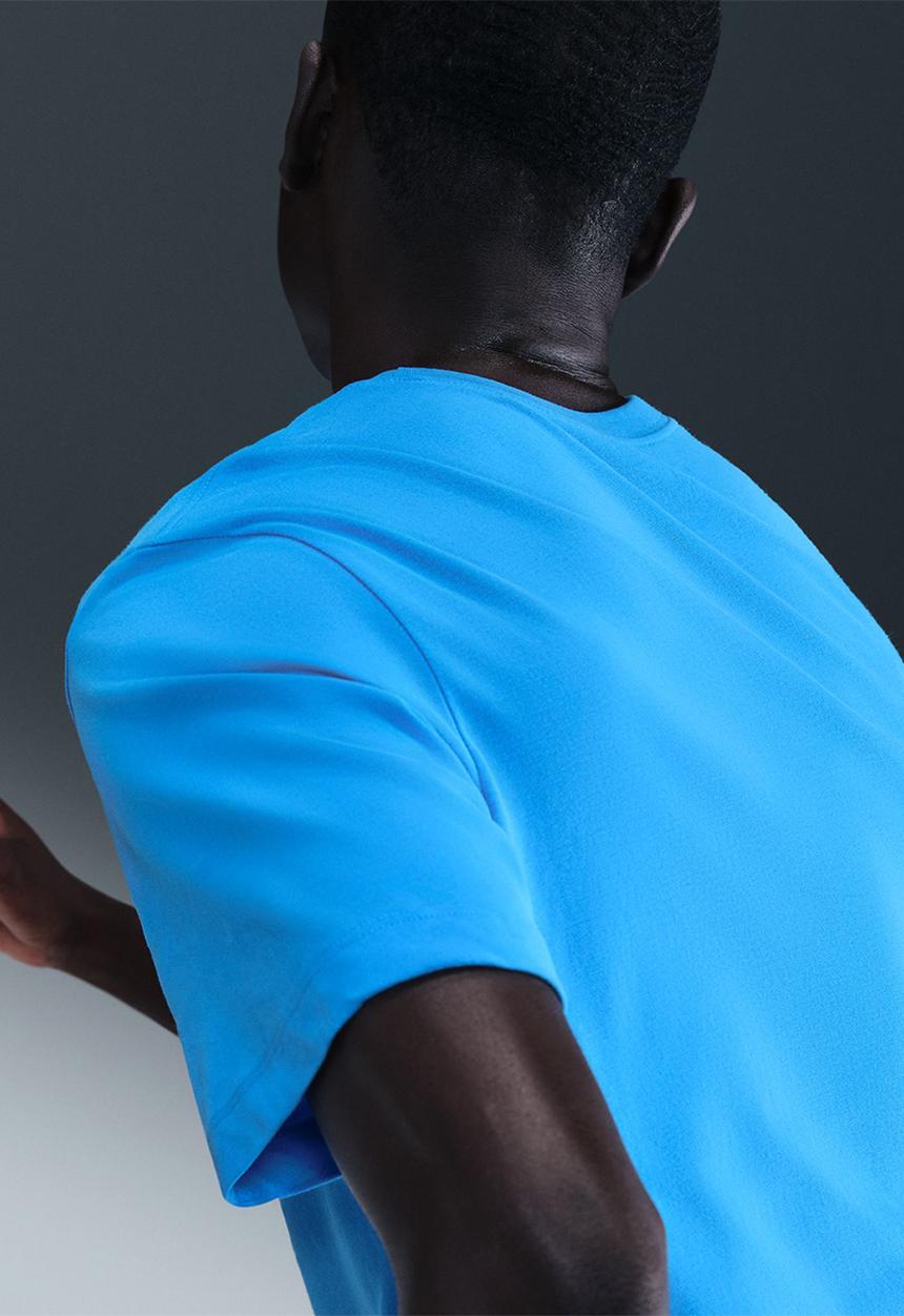 Nike - Dri-FIT Running Swoosh  T-Shirt  - Blue Hero/White