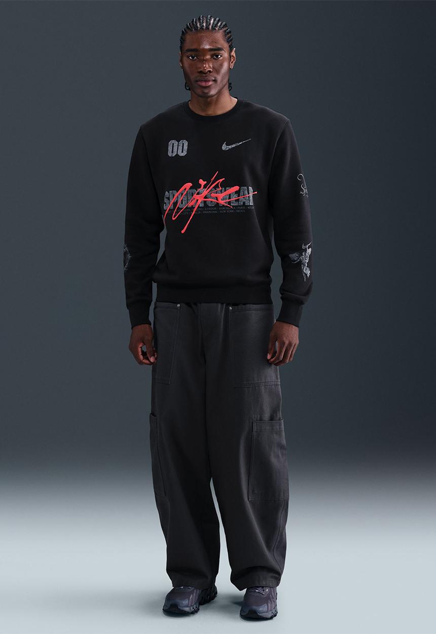 nike double futura crew sweatshirt