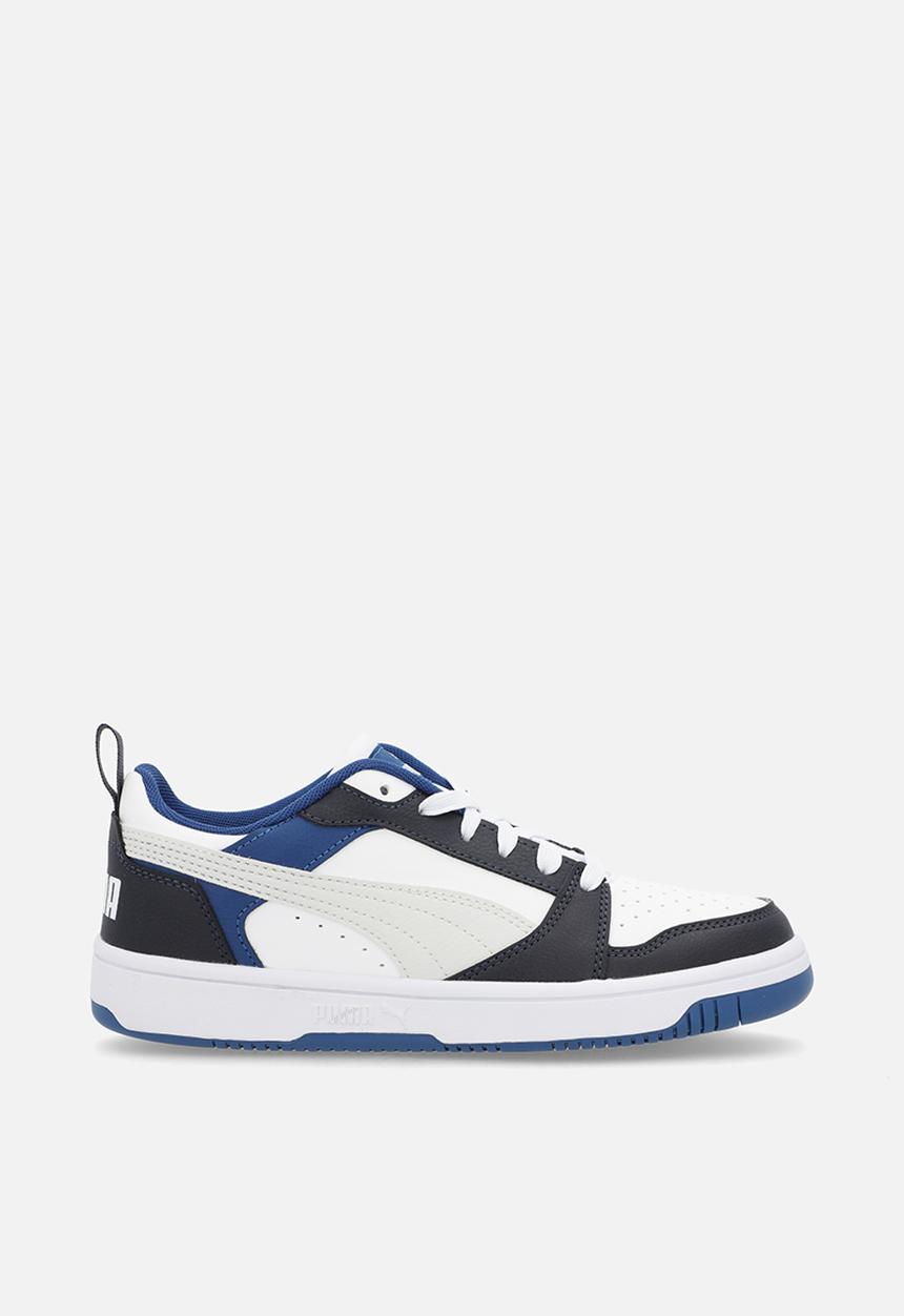 PUMA - Puma Rebound V6 Lo Jr-Puma White/Feather Gray/Black