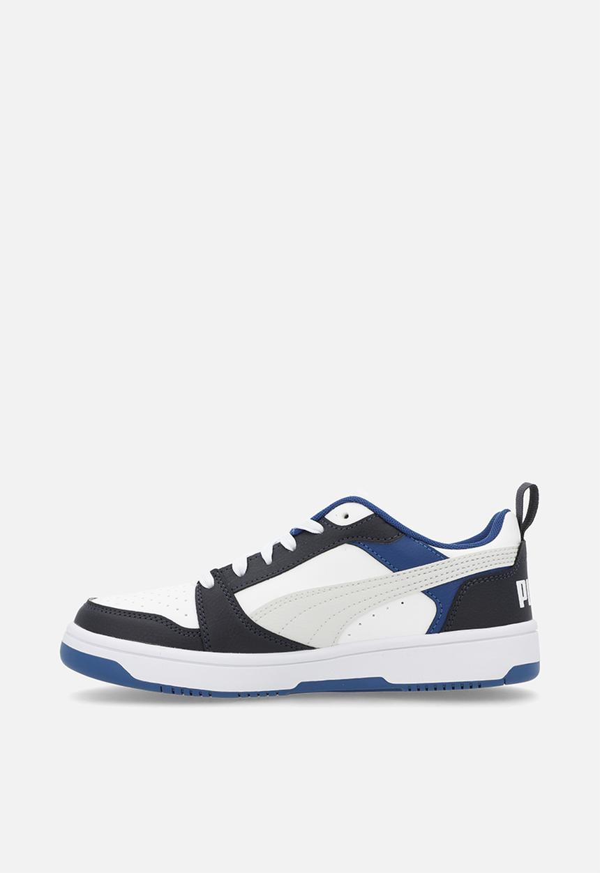 PUMA - Puma Rebound V6 Lo Jr-Puma White/Feather Gray/Black