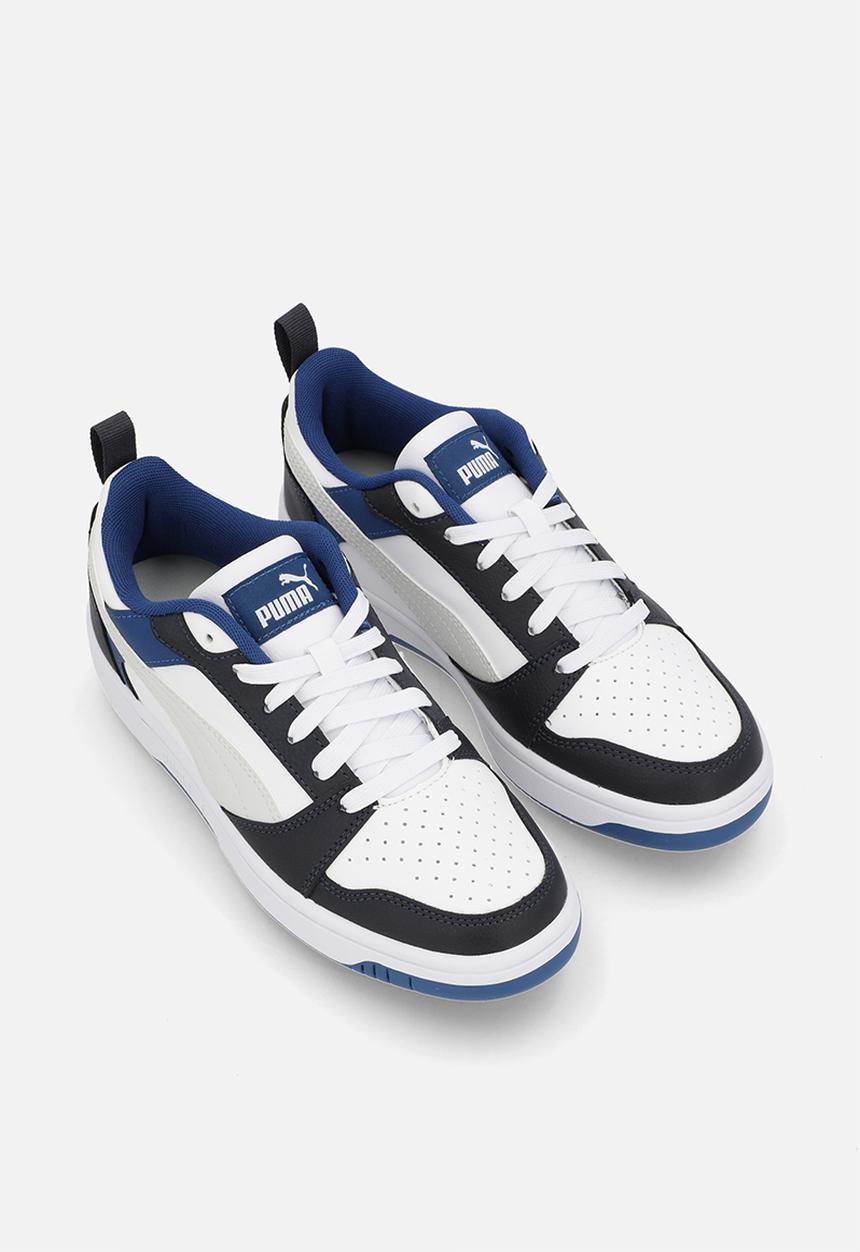 PUMA - Puma Rebound V6 Lo Jr-Puma White/Feather Gray/Black