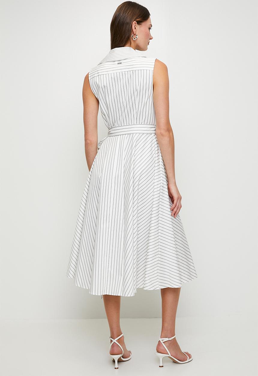 Pringle of Scotland - Kiara Cotton Wrap Stripe Dress - White