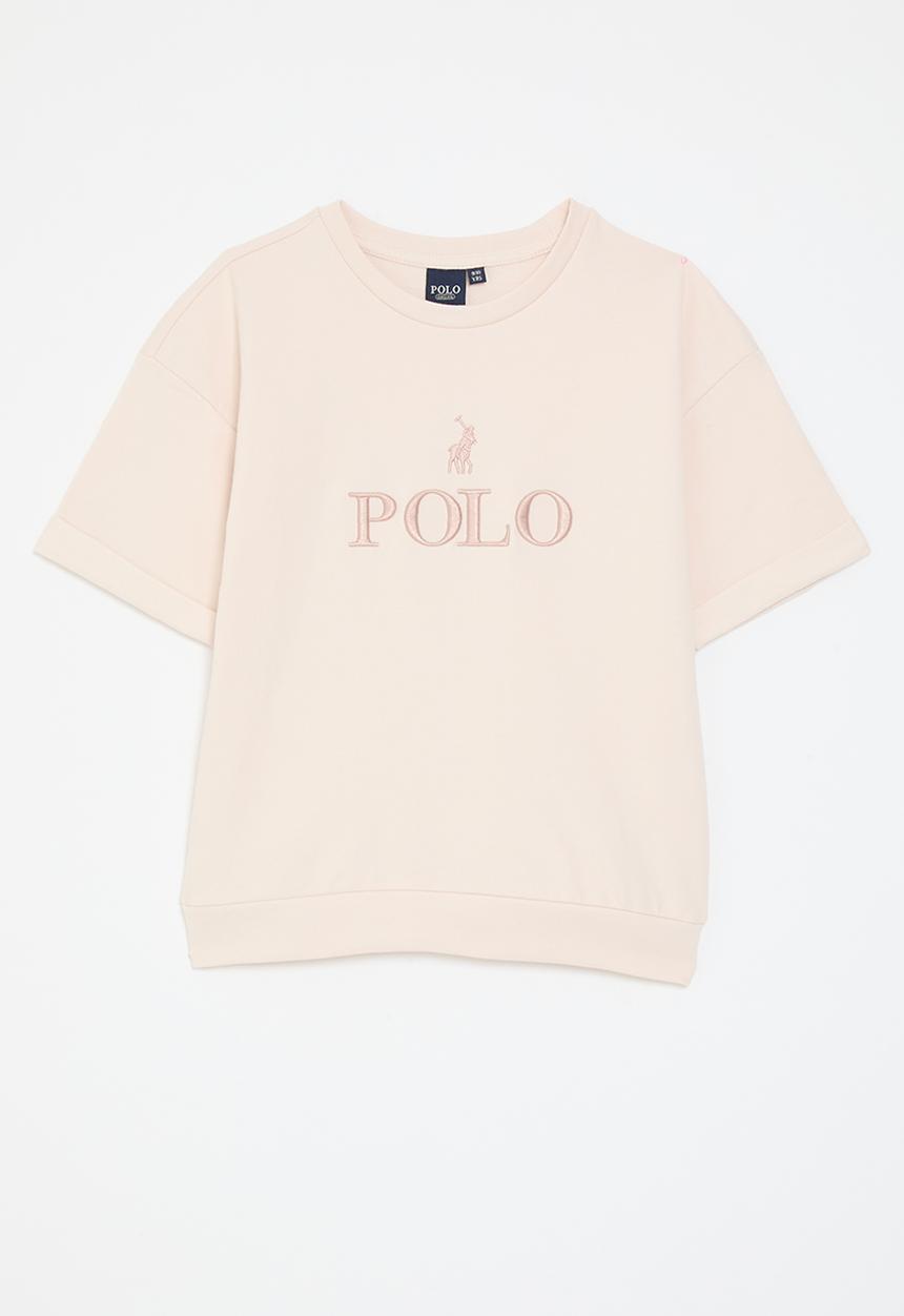 POLO - Girls kim ss embroidered tee - blush