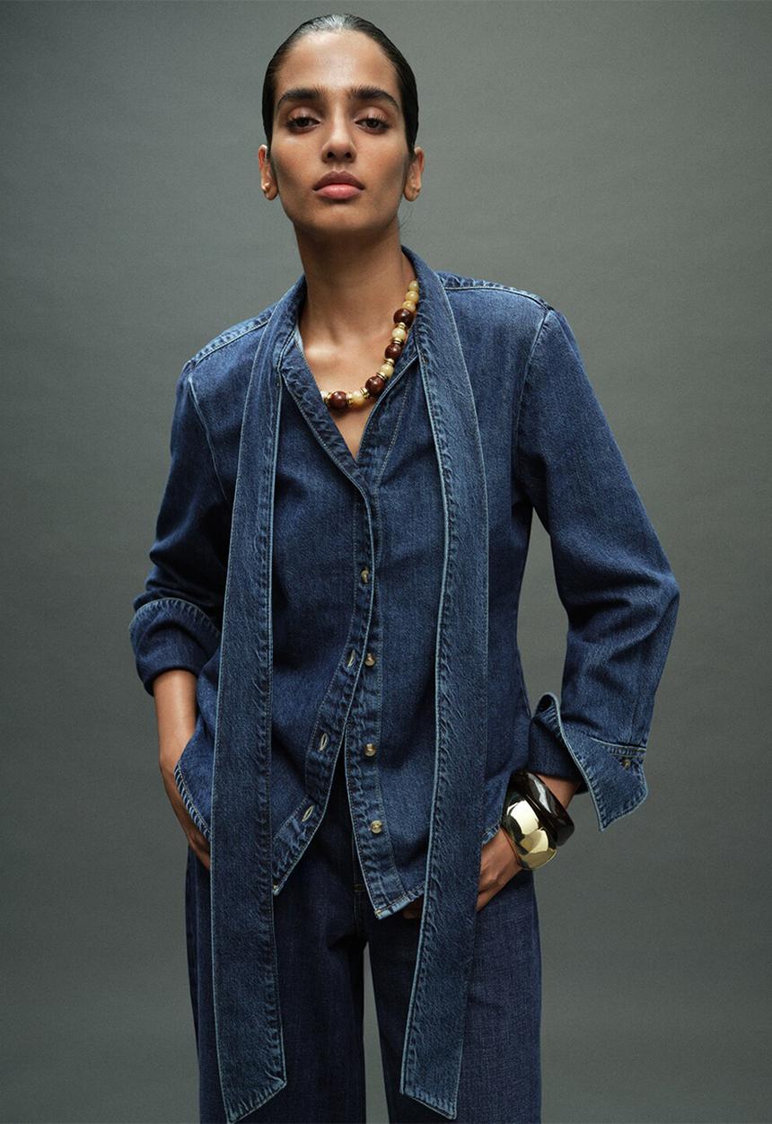 MANGO - Camisa rue - denim blue