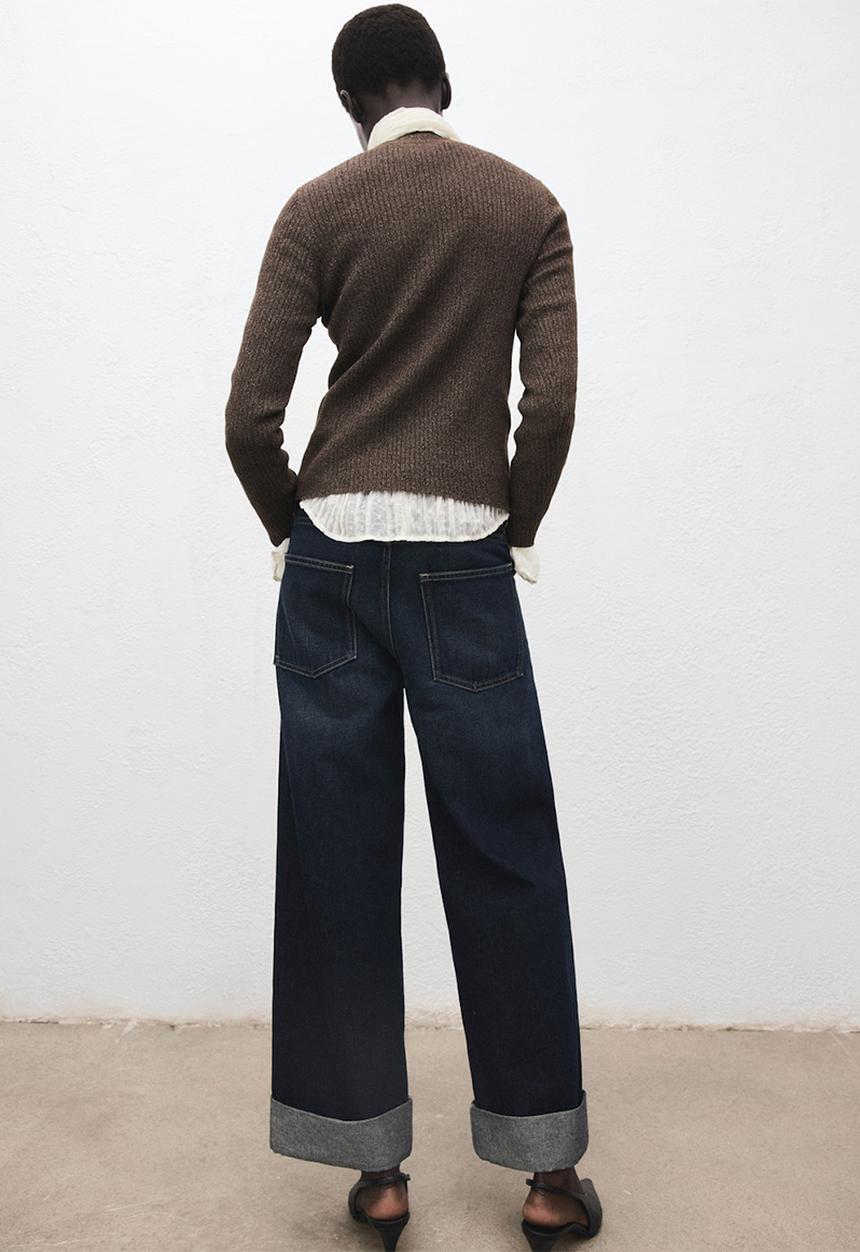 MANGO - Cardigan vana - dark brown