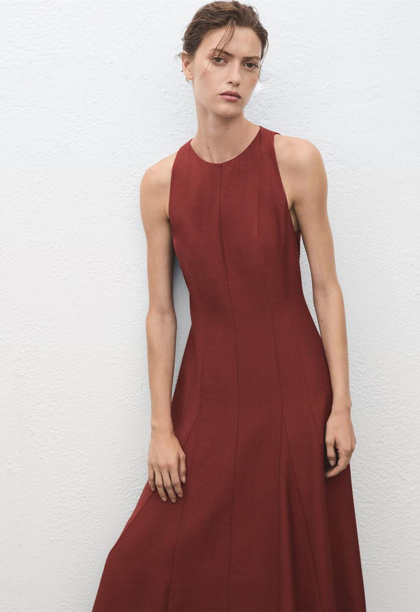 MANGO - Vestido camelia - medium orange