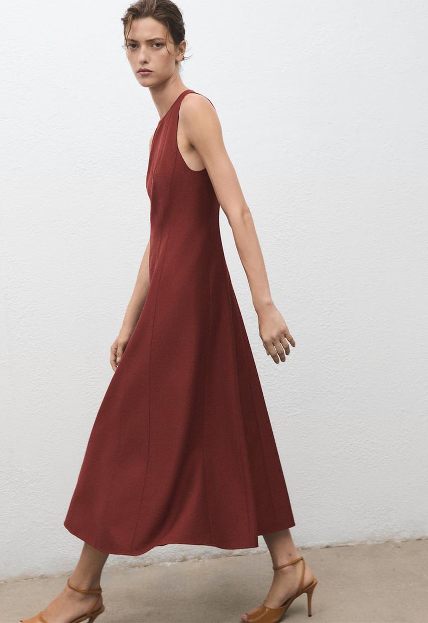 MANGO - Vestido camelia - medium orange