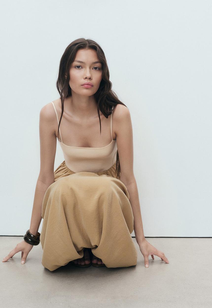 MANGO - Dress almond -  mid-beige