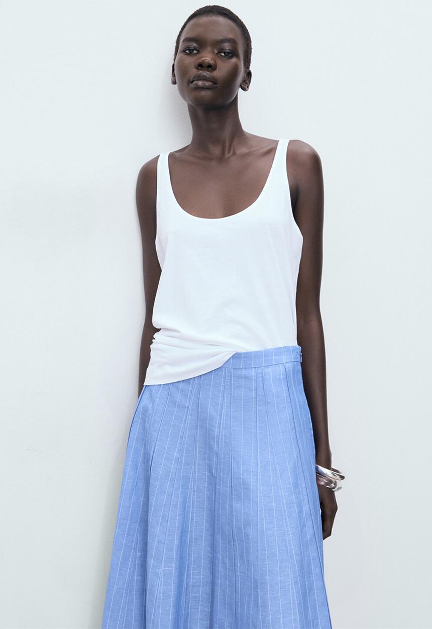 MANGO - Skirt dam -  medium blue